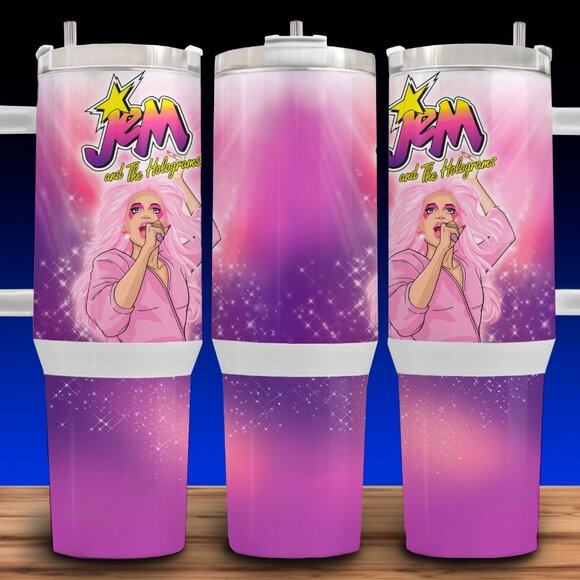 40oz Jem and the Holograms 90s Cup Mug Tumbler - Picture 1 of 3